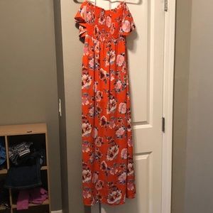 Women’s Floral Dress, off the shoulder straps